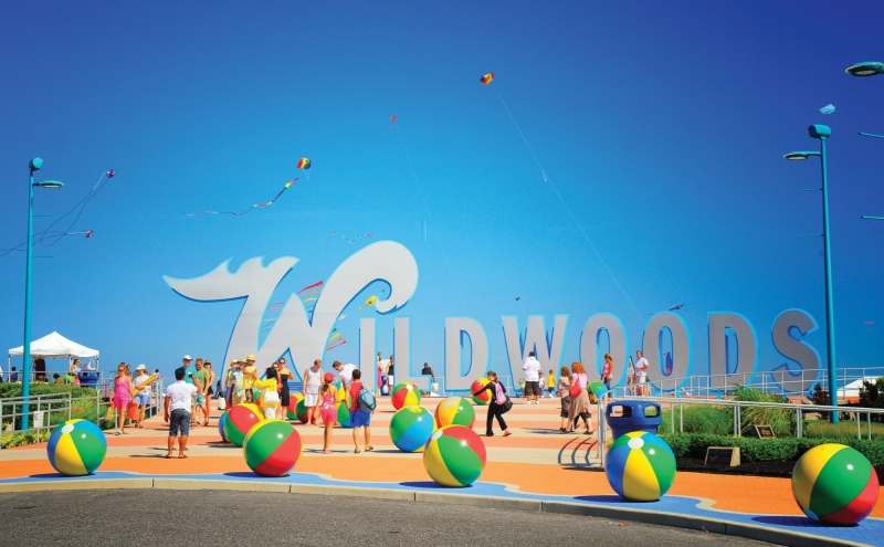 Wildwood, NJ beach ball sign